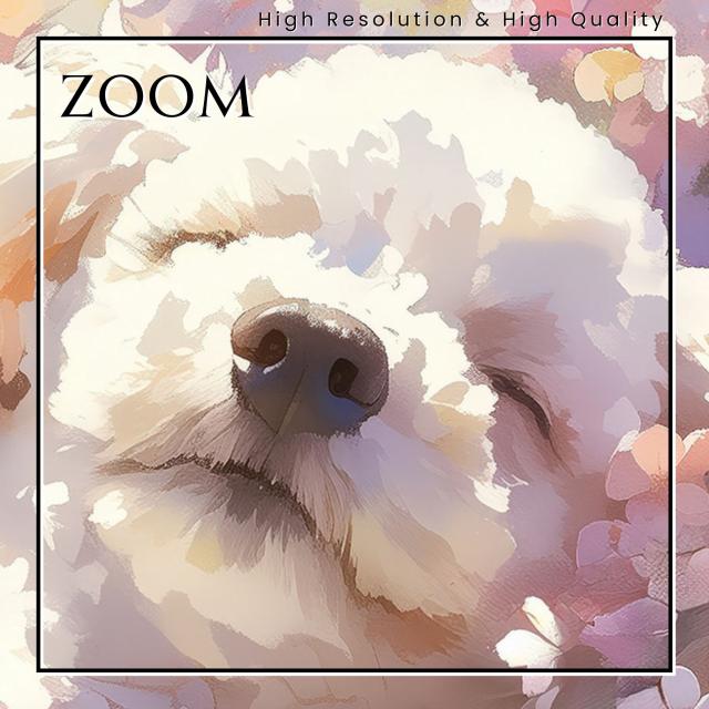 【桜犬戯舞 - トイプードル犬 No.2】桜・花見・春・花びら・子犬・ペットロス・うちの子・記念日・アートポスター・犬の絵・犬のイラスト・ギフト・プレゼント