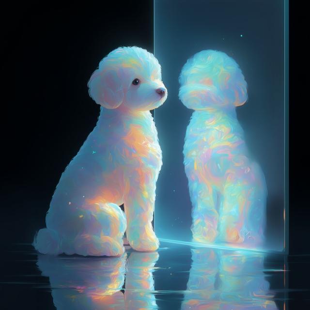 【リフレクション - トイプードル犬 No.3】アートポスター ペットロス うちの子記念日 北欧 ナチュラル モダンインテリア