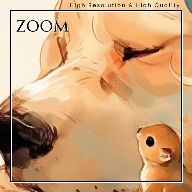 【栗鼠犬戯舞 - アメコカ・アメリカンコッカースパニエル犬 No.1】リス・紅葉・秋・子犬・ペットロス・うちの子記念日・アートポスター・犬の絵・犬のイラスト