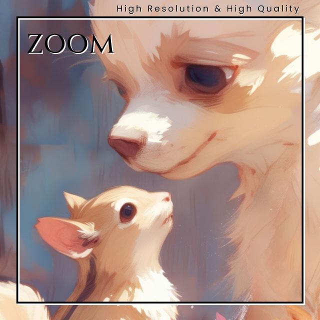 【栗鼠犬戯舞 - チワワ犬 No.5】リス・紅葉・秋・子犬・ペットロス・うちの子記念日・アートポスター・犬の絵・犬のイラスト