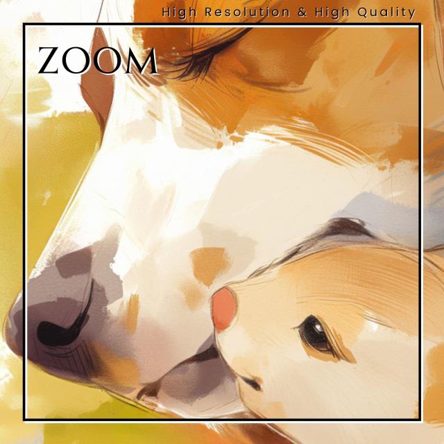 【栗鼠犬戯舞 - ジャックラッセルテリア犬 No.2】リス・紅葉・秋・子犬・ペットロス・うちの子記念日・アートポスター・犬の絵・犬のイラスト