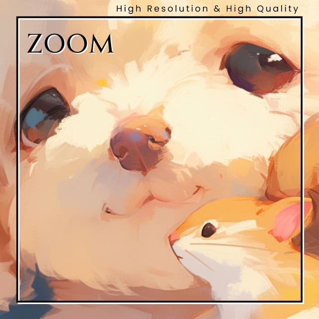【栗鼠犬戯舞 - トイプードル犬 No.4】リス・紅葉・秋・子犬・ペットロス・うちの子記念日・アートポスター・犬の絵・犬のイラスト
