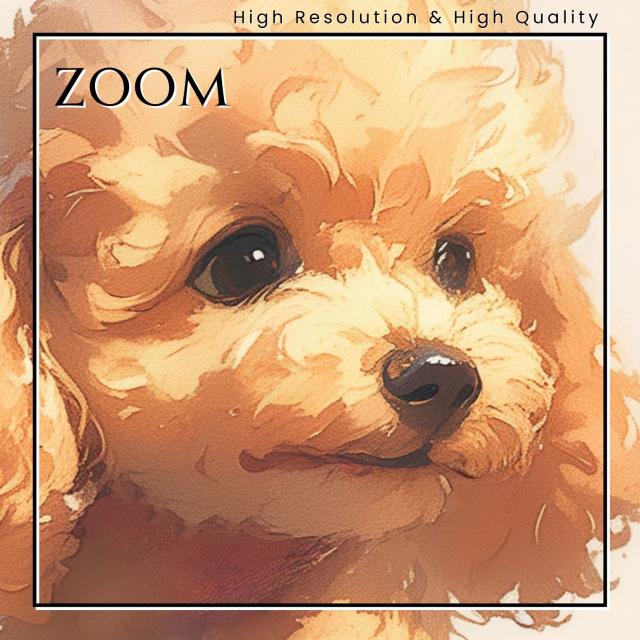 【栗鼠犬戯舞 - トイプードル犬 No.6】リス・紅葉・秋・子犬・ペットロス・うちの子記念日・アートポスター・犬の絵・犬のイラスト