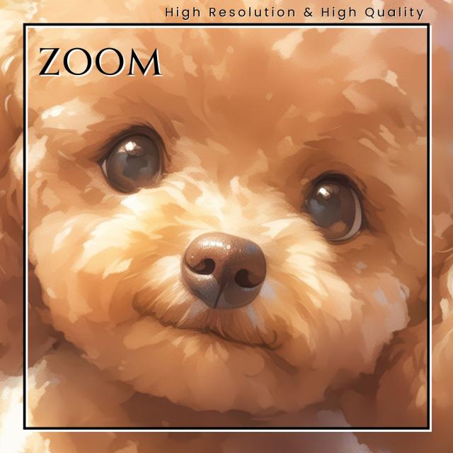 【栗鼠犬戯舞 - トイプードル犬 No.7】リス・紅葉・秋・子犬・ペットロス・うちの子記念日・アートポスター・犬の絵・犬のイラスト