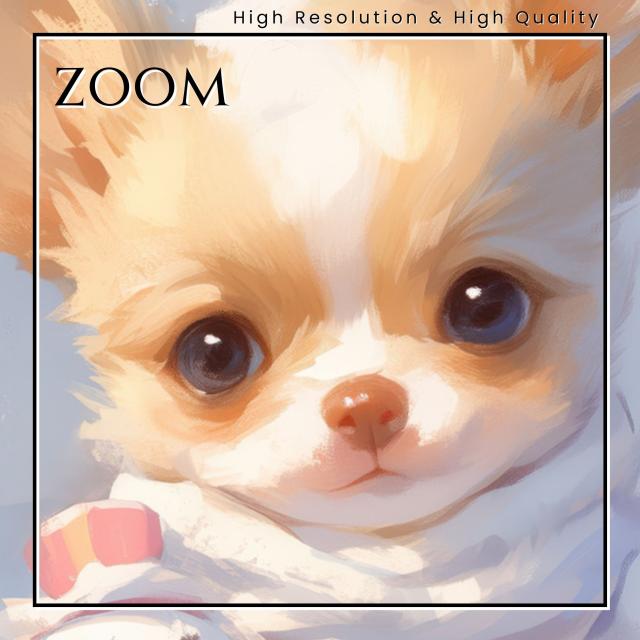 【雪犬戯舞 - チワプー犬 No.1】クリスマス・冬・雪だるま・子犬・ペットロス・うちの子・記念日・アートポスター・犬の絵・犬のイラスト・ギフト・プレゼント