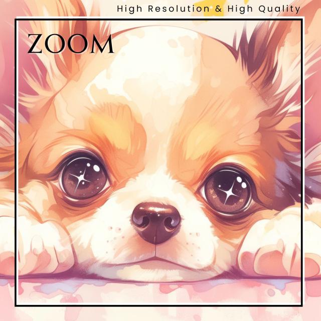 【The Starry Dog（星降る犬） - チワワ犬の子犬 No.2】星・スター・水彩画・ペットロス・かわいい・子犬・アートポスター・犬の絵・犬の絵画・犬のイラスト 7,448円