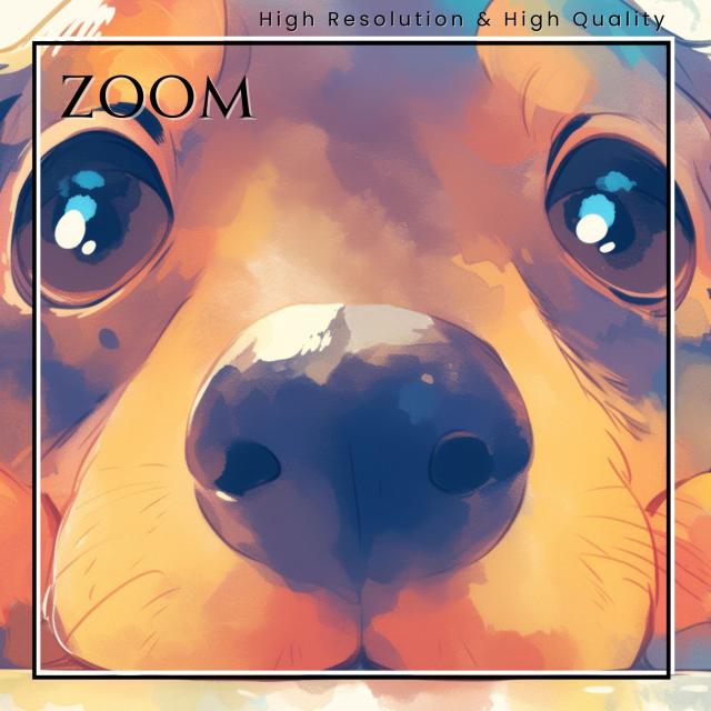 【The Starry Dog（星降る犬） - ダックスフンド犬の子犬 No.5】星・スター・水彩画・ペットロス・かわいい・子犬・アートポスター・犬の絵・犬の絵画・犬のイラスト