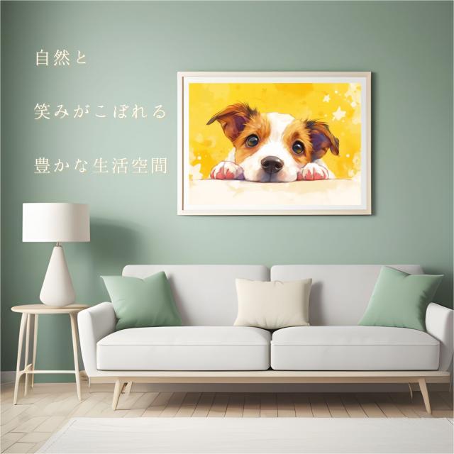 【The Starry Dog（星降る犬） - ジャックラッセルテリア犬の子犬 No.2】星・スター・水彩画・ペットロス・かわいい・子犬・アートポスター・犬の絵・犬の絵画・犬のイラスト_4