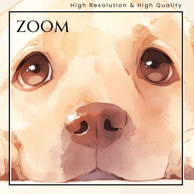 【The Starry Dog（星降る犬） - ラブラドールレトリバ犬の子犬 No.4】星・スター・水彩画・ペットロス・かわいい・子犬・アートポスター・犬の絵・犬の絵画・犬のイラスト