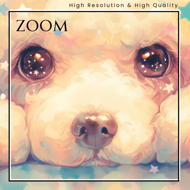 【The Starry Dog（星降る犬） - トイプードル犬の子犬 No.2】星・スター・水彩画・ペットロス・かわいい・子犬・アートポスター・犬の絵・犬の絵画・犬のイラスト
