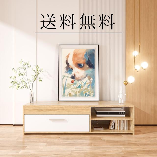 【天犬戯舞 - コーイケルホンディエ犬の子犬 No.5】夏・テントウムシ・子犬・うちの子記念日・ペットロス・アートポスター・犬の絵・犬のイラスト