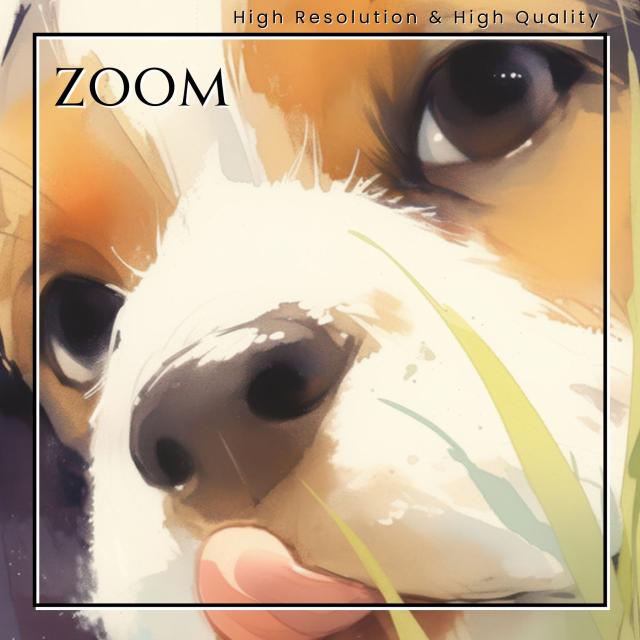 【天犬戯舞 - ビーグル犬の子犬 No.4】夏・テントウムシ・子犬・うちの子記念日・ペットロス・アートポスター・犬の絵・犬のイラスト