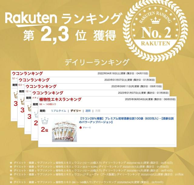 【ウコン28％増量】プレミアム琉球酒豪伝説100袋（600包入）・【酒豪伝説のパワーアップバージョン】_1
