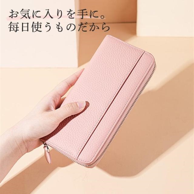 本革 長財布 レディース ギャルソン 大容量 多機能 財布 牛革 ウォレット 即納 大きく開く カード収納 小銭入れ レシート コインスルー式 自動振り分け