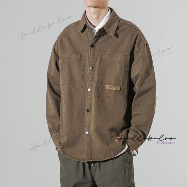 【２OFF!】シャツ メンズ 長袖シャツ オーバーサイズシャツ ビッグシルエット シャツ ドロップショルダー 羽織り カジュアルシャツ 大きいサイズ ゆったりサイズ 無地 ファッション春服 秋服 メンズファッション_12