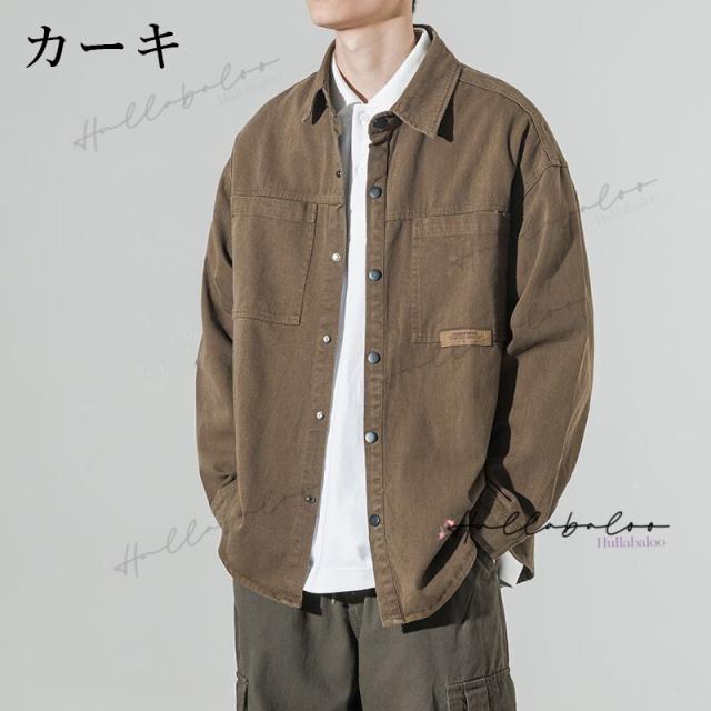 【２OFF!】シャツ メンズ 長袖シャツ オーバーサイズシャツ ビッグシルエット シャツ ドロップショルダー 羽織り カジュアルシャツ 大きいサイズ ゆったりサイズ 無地 ファッション春服 秋服 メンズファッション_3