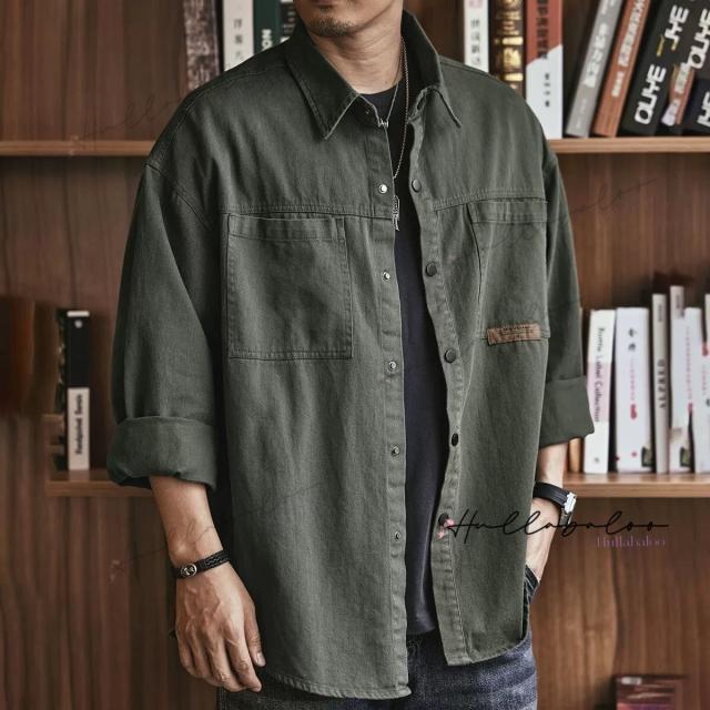 【２OFF!】シャツ メンズ 長袖シャツ オーバーサイズシャツ ビッグシルエット シャツ ドロップショルダー 羽織り カジュアルシャツ 大きいサイズ ゆったりサイズ 無地 ファッション春服 秋服 メンズファッション_8