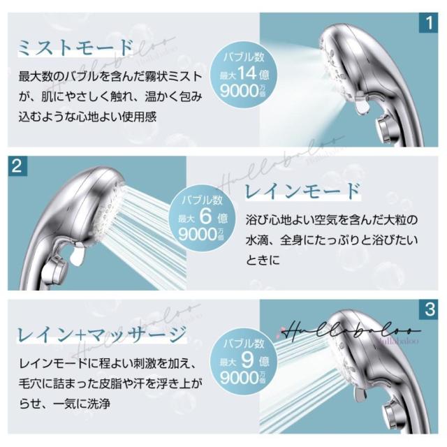 シャワーヘッド マイクロナノバブル 節水90％ ミスト 手元止水 6段階水流 美髪 肌ケア 美肌 増圧 毛穴汚れ除去 保温 保湿 節水 高洗浄力 シャワー 高水圧 ナノバブルシャワーヘッド ギフト 母の日 父の日 プレゼント_11