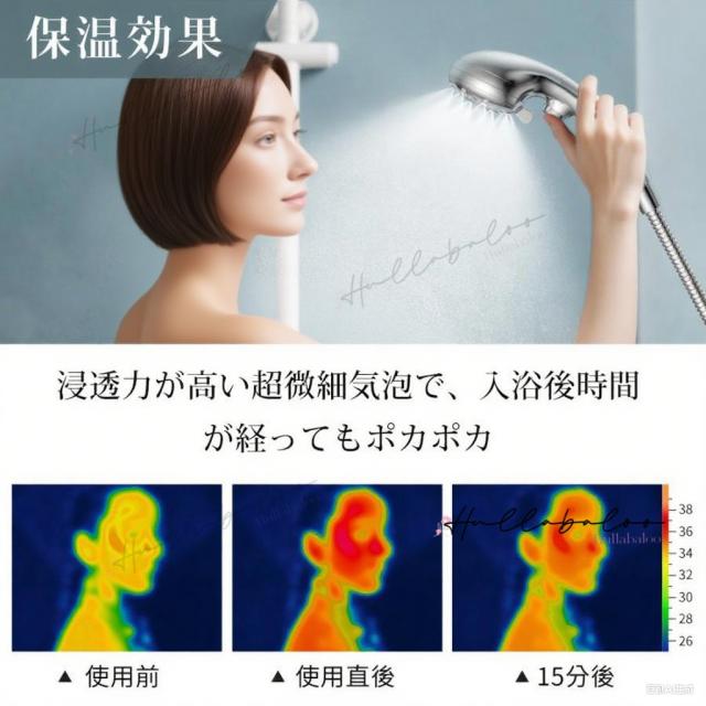 シャワーヘッド マイクロナノバブル 節水90％ ミスト 手元止水 6段階水流 美髪 肌ケア 美肌 増圧 毛穴汚れ除去 保温 保湿 節水 高洗浄力 シャワー 高水圧 ナノバブルシャワーヘッド ギフト 母の日 父の日 プレゼント_7