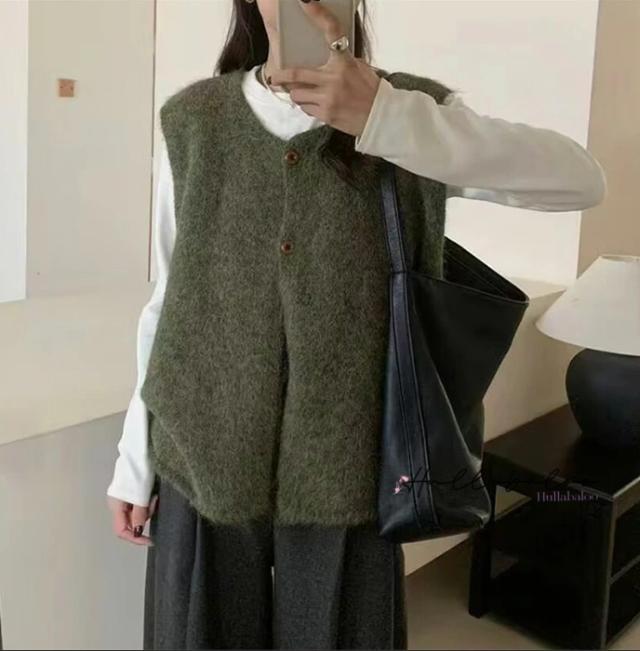 ニットベスト レディース 秋 ジレ ニット ベスト レディース レイヤード 重ね着 前開き カーディガン トップス お洒落 きれいめ ノースリーブ シンプル 着回し 柔らか カジュアル 大人 可愛い お出かけ ナチュラル 春 秋_10