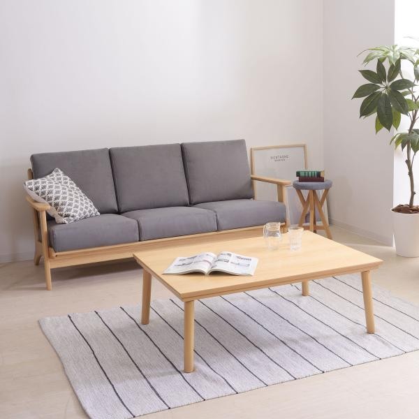 こたつテーブル 1人 2人 3人 幅105cm フラットヒーター 長方形 角型 おしゃれ ローテーブル ロータイプ 薄型ヒーター付き 木製 天然木 高級感 高見え ID012