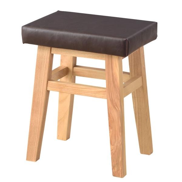 スツール 腰掛け 椅子 イス チェア おしゃれ 北欧 天然木 木製 コンパクト 軽量 レザー 合皮 シンプル 完成品 ダイニング リビング デスク 玄関 来客 ID012