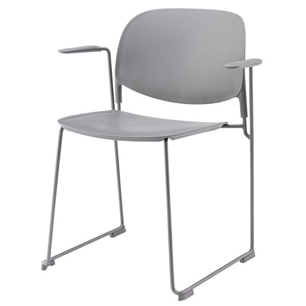 チェア 1脚 ダイニングチェア おしゃれ 椅子 スタッキング 積み重ね 撥水 ポリプロピレン 肘付き 白 一人掛け 1人用 受付 店舗 カフェ 待合室 飲食店 ID012