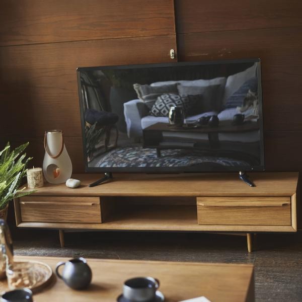 テレビ台 42型 50インチまで推奨 50V 幅150cm おしゃれ 天然木 木製 ローボード 引き出し 収納 重厚 テレビボード TV台 TVボード 北欧 高見え 高級感 ID012