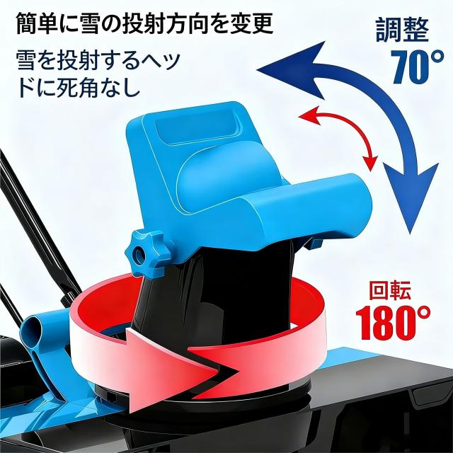 電動除雪機 除雪スコップ マキタ互換 充電式除雪機 ハイパワーコードレス除雪機 コードレス 最大積雪 33cm 対応 投雪口 180° 回転 + 70° 角度調整 56cm 幅広除雪 ダブルバッテリー搭載 LED ライト付き 折りたたみハンドル 家庭用 / 小型商用_2