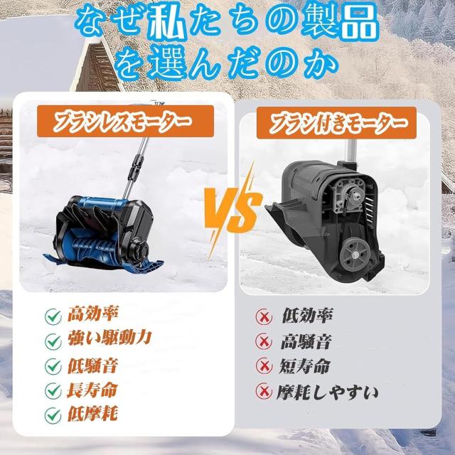電動除雪機 コードレス 無刷モーター 大容量 自走式除雪機 安全起動 軽量設計 手持ち式除雪機 30cm幅 6m 素早い除雪 楽々雪かき 除雪器具 (ブラシレス除雪機（バッテリー本体のみ、バッテリー10個、充電器1個）)_9