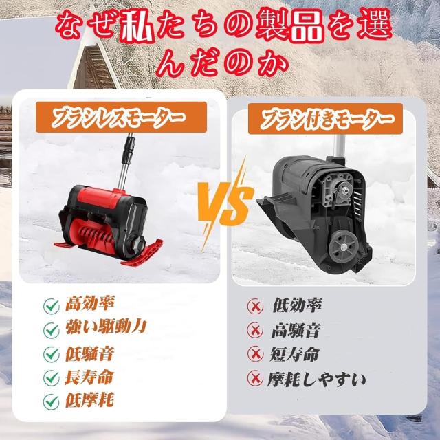 電動除雪機 コードレス 無刷モーター 大容量 自走式除雪機 安全起動 軽量設計 手持ち式除雪機 30cm幅 6m 素早い除雪 楽々雪かき 除雪器具 (ブラシレス除雪機（バッテリー本体のみ、バッテリー10個、充電器1個）)_1