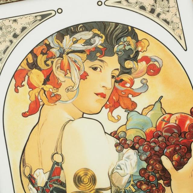 1アートパネル 57 ミュシャ フルーツ アートポスター 絵 インテリア雑貨 壁掛け アートパネル Mucha アルフォンス・ミュシャ fruit 果物 ブドウ リンゴ 洋ナシ 女性 肖像画 美人画 北欧 ヨーロッパ 絵画 油絵 フレーム付き 額入り おしゃれな モダン 大型 特大 長辺50cm台_11