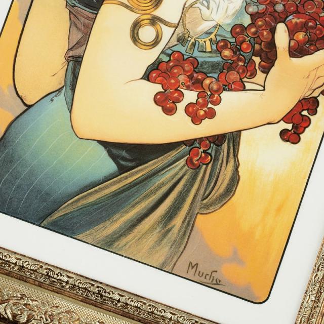 1アートパネル 57 ミュシャ フルーツ アートポスター 絵 インテリア雑貨 壁掛け アートパネル Mucha アルフォンス・ミュシャ fruit 果物 ブドウ リンゴ 洋ナシ 女性 肖像画 美人画 北欧 ヨーロッパ 絵画 油絵 フレーム付き 額入り おしゃれな モダン 大型 特大 長辺50cm台_12