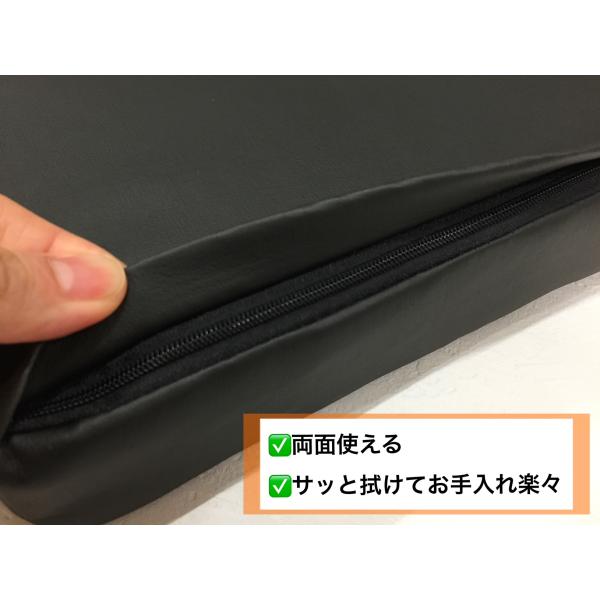 低反発高反発座布団 10枚組 約40×40cm 無地 ソフトレザー 合皮 ブラック ブラウン ネイビー 両面使える カバーが外せる いす用 車 公共施設 宿 居酒屋 送料無料_3