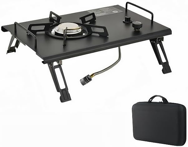 折りたたみ式ガスコンロ、単一バーナー、キャンプ用ボックス式ストーブ 