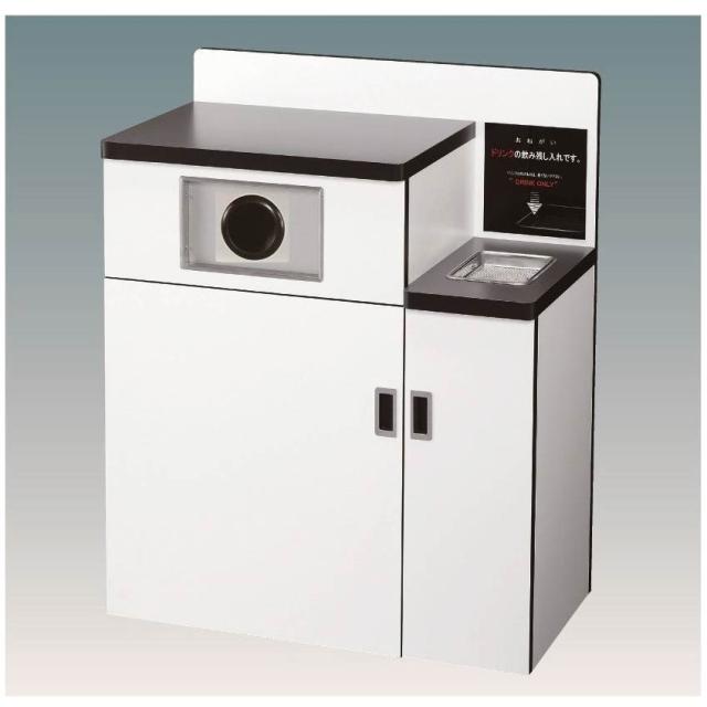 木製ダストボックス 飲み残し回収器付ダストボックス １０Ｌタンク付　分別ゴミ箱 店舗用　カフェ用ごみ箱 ＫＢ−８９０B 壁付タイプ
