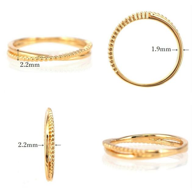 地金 リング ピンキー 18金 プラチナ950 イエローゴールド k18 ピンクゴールド 18k デザイン シンプル クロス ミル 指輪 小指 重ねづけ マテリアル メタル 夏ギフト ジュエリー 日本製 ギフト プレゼント ファッションリング 細め ゴールド 調整 ct 華奢 おしゃれ_5