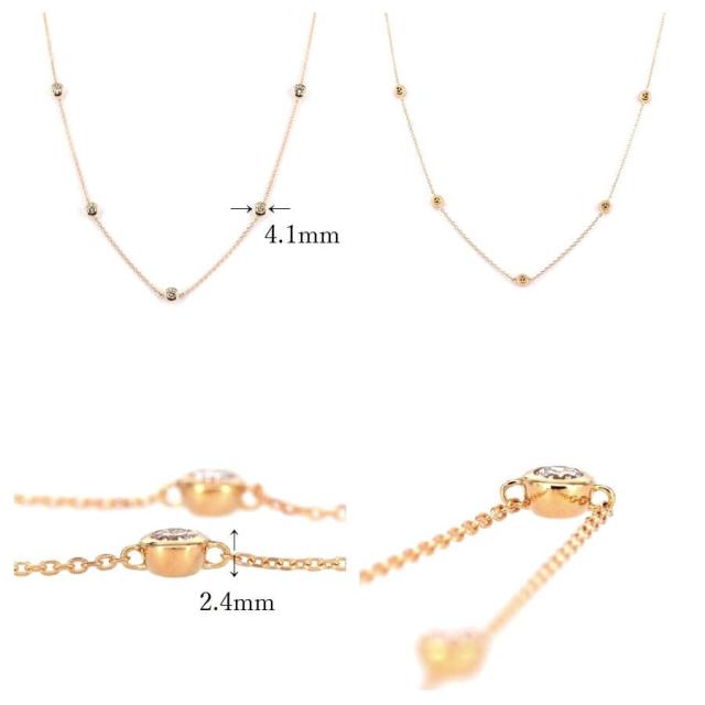 ダイヤモンド ステーション ネックレス 0.5 カラット 18金 イエローゴールド k18 ピンクゴールド 18k プラチナ950 シンプル フクリン ダイアモンド ダイヤ 4月 誕生石 ジュエリー 日本製 ギフト プレゼント ダイアモンドネックレス プロポーズ ダイア 夏ギフト_7