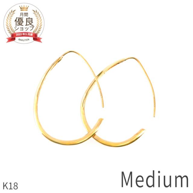 【即納可】 地金 ピアス プチ プレゼント 女性 18金 イエローゴールド k18 ホワイトゴールド 18k つゆ しずく フープ 華やか 繊細 金属アレルギー 対応 大きめ 夏ギフト 日本製 ギフト スキンジュエリー ゴールド お守り 大人 小さめ シンプル 華奢 オフィス ピアス