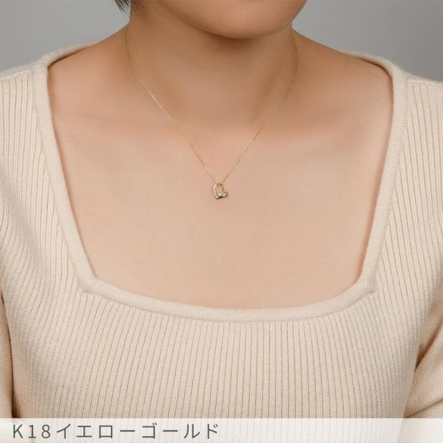 ダイヤモンド ネックレス 0.1カラット ハート モチーフ 18金 70代 お母さん 誕生日プレゼント イエローゴールド プラチナ950 k18 ピンクゴールド 18k 誕生石 4月 ダイアモンド ダイヤ ジュエリー 日本製 ギフト プレゼント ダイア 母の日_8