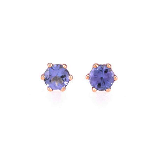 タンザナイト ピアス 0.2カラット 18金 イエローゴールド プラチナ950 k18 ピンクゴールド 18k ゾイサイト 誕生石 12月 金属アレルギー 対応 シンプル スタッド 母の日 ジュエリー 日本製 ギフト プレゼント ゴールド_7