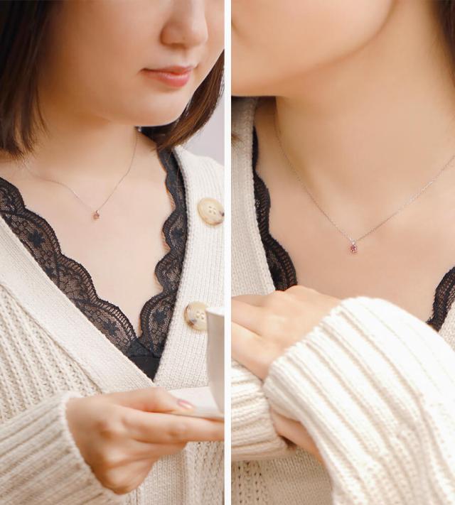【DGL鑑別書】 パパラチアサファイア ネックレス 0.15ct ダイヤモンド プラチナ950 イエローゴールド ピンクゴールド 18金 k18 18k 天然石 オレンジピンク パパラチヤ ペンダント 9月 ジュエリー 日本製 ギフト プレゼント_11
