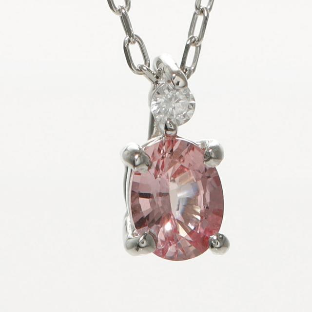 【DGL鑑別書】 パパラチアサファイア ネックレス 0.15ct ダイヤモンド プラチナ950 イエローゴールド ピンクゴールド 18金 k18 18k 天然石 オレンジピンク パパラチヤ ペンダント 9月 ジュエリー 日本製 ギフト プレゼント_8