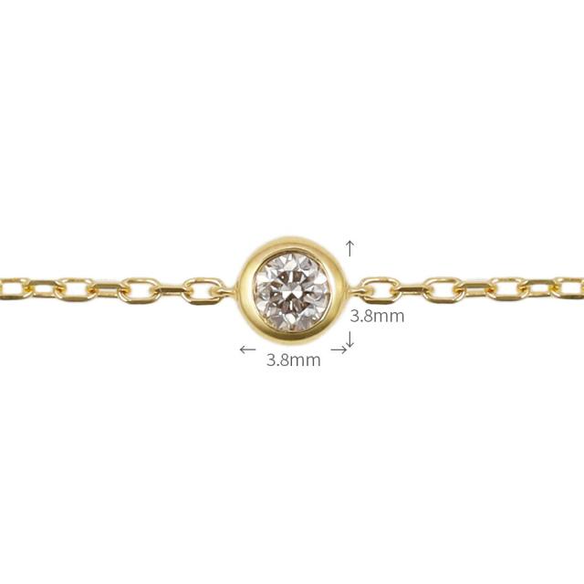 ダイヤモンド ブレスレット 0.1 カラット 18金 イエローゴールド k18 ピンクゴールド 18k プラチナ950 シンプル フクリン ブレス ダイアモンド 一粒 4月 誕生石 ホワイトデー ジュエリー 日本製 ギフト プレゼント スキンジュエリー ゴールド ダイア 大人 シンプル_10