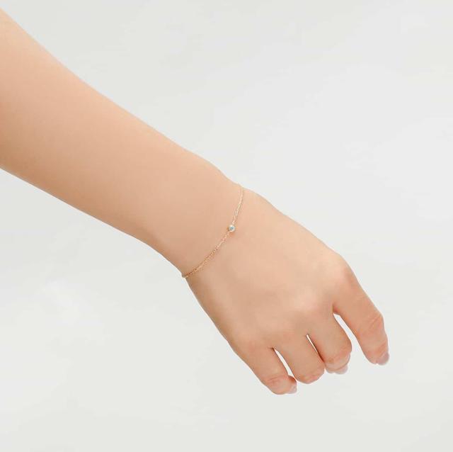 ダイヤモンド ブレスレット 0.1 カラット 18金 イエローゴールド k18 ピンクゴールド 18k プラチナ950 シンプル フクリン ブレス ダイアモンド 一粒 4月 誕生石 ホワイトデー ジュエリー 日本製 ギフト プレゼント スキンジュエリー ゴールド ダイア 大人 シンプル_13