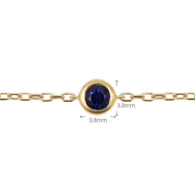 サファイア ブレスレット 0.1 カラット 18金 イエローゴールド k18 ピンクゴールド 18k プラチナ950 天然石 ブレスレット シンプル フクリン ブレス 覆輪 ふくりん留め 一粒 9月 誕生石 夏ギフト ジュエリー 日本製 ギフト プレゼント レディース_10