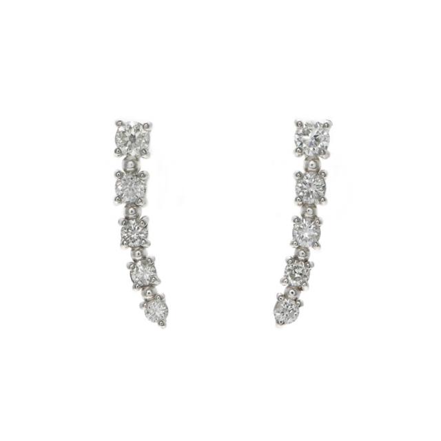 【即納可】 ダイヤモンド ピアス ライン 計 0.20カラット 18金 プラチナ950 イエローゴールド ピンクゴールド 18k k18 アレルギー対応 4月 誕生石 夏ギフト ジュエリー 小さめ ダイヤ グラデーション 日本製 ギフト_6
