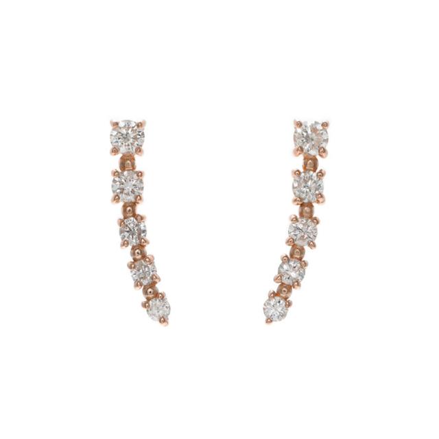 【即納可】 ダイヤモンド ピアス ライン 計 0.20カラット 18金 プラチナ950 イエローゴールド ピンクゴールド 18k k18 アレルギー対応 4月 誕生石 夏ギフト ジュエリー 小さめ ダイヤ グラデーション 日本製 ギフト_7