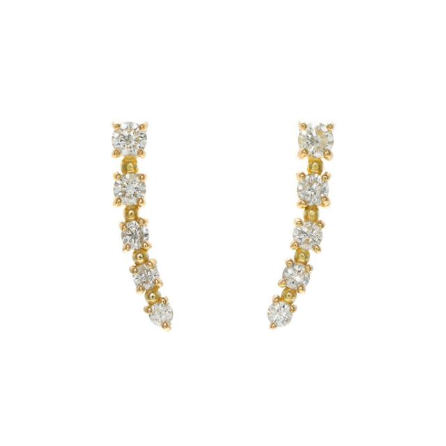 【即納可】 ダイヤモンド ピアス ライン 計 0.20カラット 18金 プラチナ950 イエローゴールド ピンクゴールド 18k k18 アレルギー対応 4月 誕生石 夏ギフト ジュエリー 小さめ ダイヤ グラデーション 日本製 ギフト_5