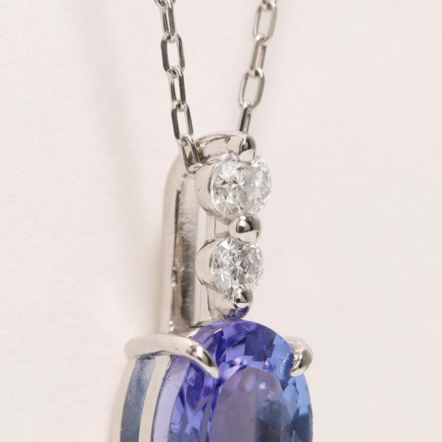 タンザナイト ネックレス 0.6カラット ダイヤモンド プラチナ950 18金 イエローゴールド k18 ピンクゴールド 18k ゾイサイト ブルー パープル オーバル 12月 誕生石 ct 大粒 天然石 一粒 ダイアモンド 夏ギフト ジュエリー 日本製 ギフト プレゼント ご褒美_9